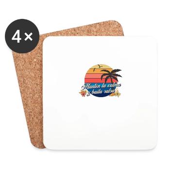 Baila Salsa Cubana Tanze Salsa - Untersetzer (4er-Set) - Weiß - Vorne