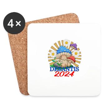 DeSantis 2024 Shirt, Pilz-T-Shirt, Amerika - Untersetzer (4er-Set) - Weiß - Vorne
