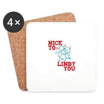 Lindy Hop Swing Tanz Nice to Lindy you - Untersetzer (4er-Set) - Weiß - Vorne