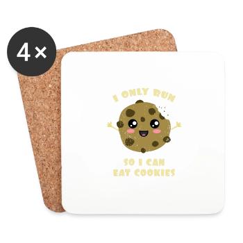 Solo corro para poder comer galletas - Dessous de verre (lot de 4) - blanc - Devant