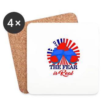 Taiwan Shirt, The Fear Is Real Slippers Funny Tee - Coasters (set of 4) - white - Front