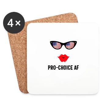 Pro Choice AF Shirt, Unordentliches Dutt, Mittelfinger - Untersetzer (4er-Set) - Weiß - Vorne