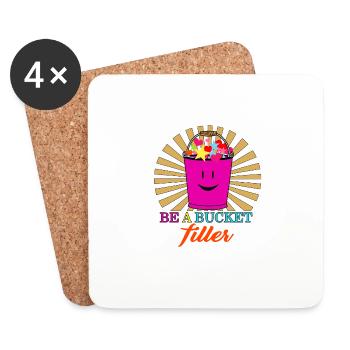 Chemise Positivity, Be A Bucket Filler Tee, École - Dessous de verre (lot de 4) - blanc - Devant