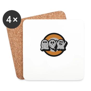 Halloween Kostüm Shirt, Halloween Geist niedlich - Untersetzer (4er-Set) - Weiß - Vorne