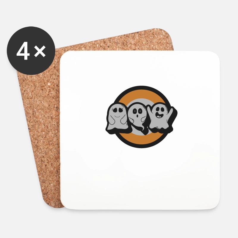 Halloween Kostüm Shirt, Halloween Geist niedlich - Untersetzer (4er-Set) - Weiß