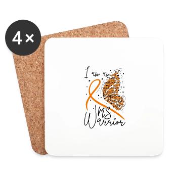 Butterfly Multiple Sclerosis Warrior - Coasters (set of 4) - white - Front