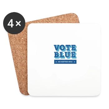 Vote Blue No Matter Who, Blue Wave - Coasters (set of 4) - white - Front