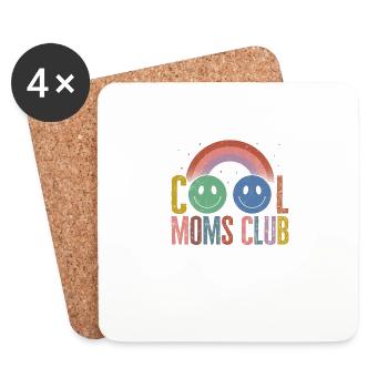 Chemise mère, Cool Moms Club Rainbow Tee, - Dessous de verre (lot de 4) - blanc - Devant