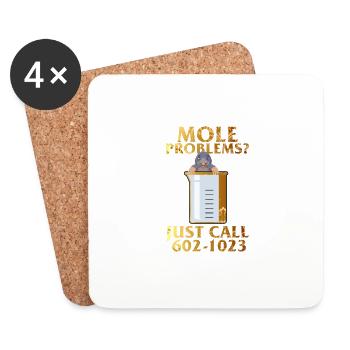 Mole Day Beaker Mignon Taupe Rat Problèmes Il suffit d’appeler - Dessous de verre (lot de 4) - blanc - Devant