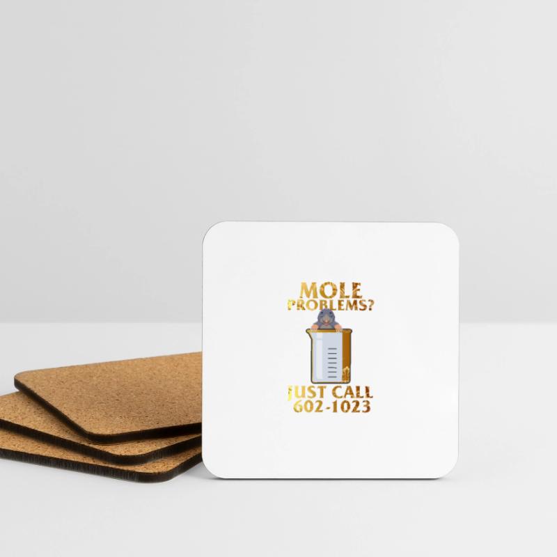 Mole Day Beaker Cute Mole Rat Problems Just Call Coasters (set of 4)
