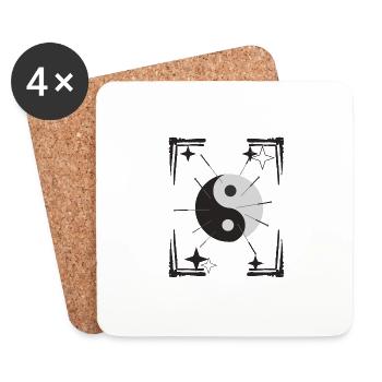 Acupuncture Yin And Yang Shirt, Needle Therapist - Coasters (set of 4) - white - Front