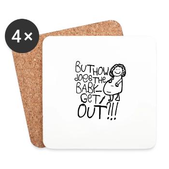 Mais comment le bébé sort-il? - Dessous de verre (lot de 4) - blanc - Devant