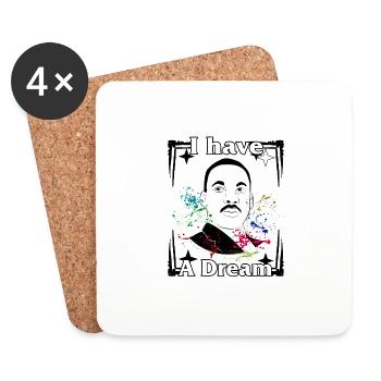 MLK Day, I Have A Dream 1963 Tee, BLM MLK Month - Dessous de verre (lot de 4) - blanc - Devant