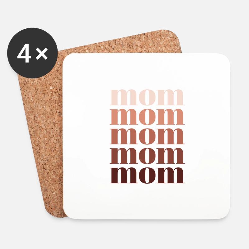 mom orange - Untersetzer (4er-Set) - Weiß