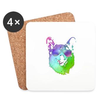 Cool Corgi With Sunglasses - Coasters (set of 4) - white - Front
