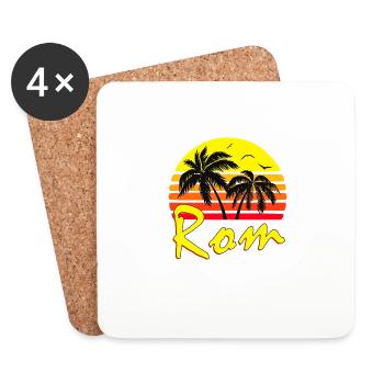 Rom Vintage Sunset - Dessous de verre (lot de 4) - blanc - Devant