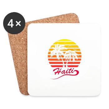 Haïti - Dessous de verre (lot de 4) - blanc - Devant