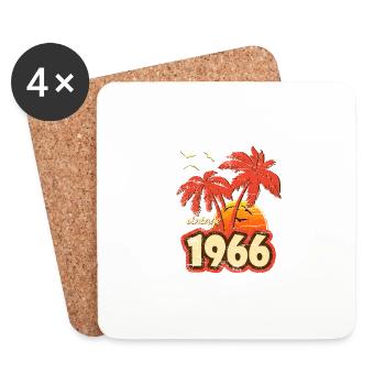 1966 Vintage Sunset - Dessous de verre (lot de 4) - blanc - Devant