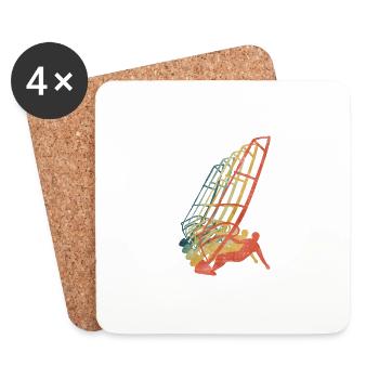 Surfer Windsurfen Retro Vintage Farbe - Untersetzer (4er-Set) - Weiß - Vorne
