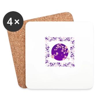 Cherry Blossom Shirt, Aesthetic Vaporwave Sakura - Coasters (set of 4) - white - Front