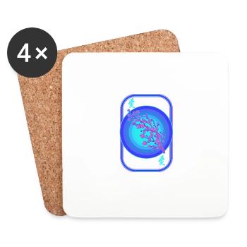 Cherry Blossom Shirt, Vaporwave Sakura Flowers - Coasters (set of 4) - white - Front