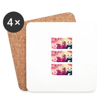 Cherry Blossom Shirt, Women's Panda Sakura Kawaii - Coasters (set of 4) - white - Front