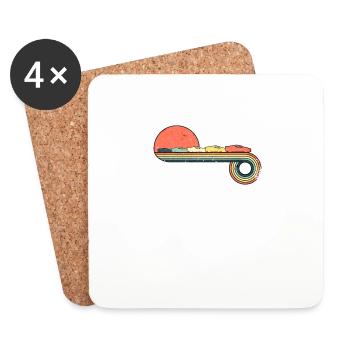 Coche del arco iris de la puesta del sol del - Dessous de verre (lot de 4) - blanc - Devant