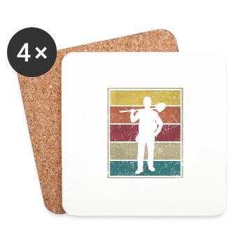 Construction Worker Shovel - Coasters (set of 4) - white - Front