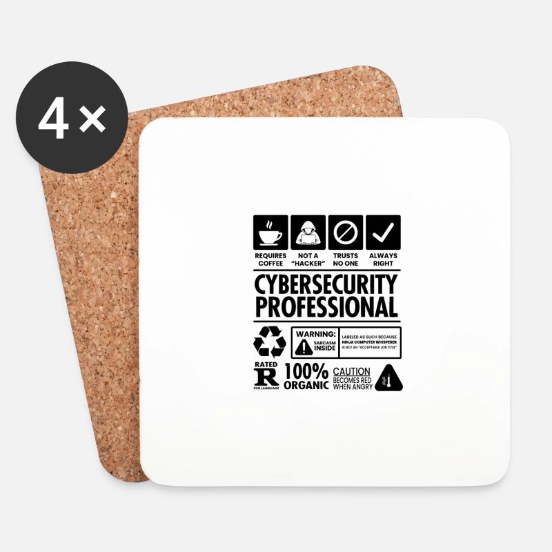 Cybersecurity-Netzwerkingenieur Analyst Cyber - Untersetzer (4er-Set) - Weiß