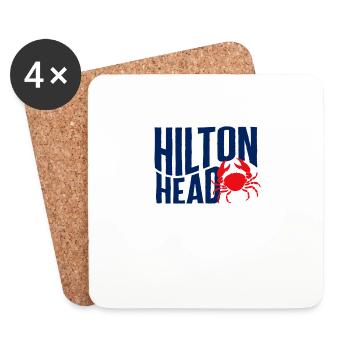 South Carolina Hemd, Hilton Head Island Krabben-T-Shirt - Untersetzer (4er-Set) - Weiß - Vorne