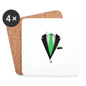 Tuxedo avec une cravate pour les mariages et spéciaux - Dessous de verre (lot de 4) - blanc - Devant