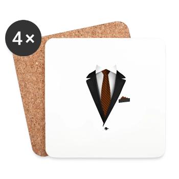 Tuxedo with a Tie For Weddings And Special - Coasters (set of 4) - white - Front