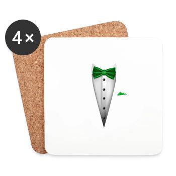 Tuxedo design with Bowtie For Weddings And - Coasters (set of 4) - white - Front