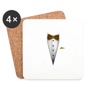 Tuxedo design with Bowtie For Weddings And - Coasters (set of 4) - white - Front