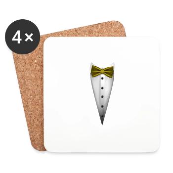 Tuxedo design with Bowtie For Weddings And - Coasters (set of 4) - white - Front