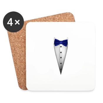 Tuxedo design with Bowtie For Weddings And - Coasters (set of 4) - white - Front