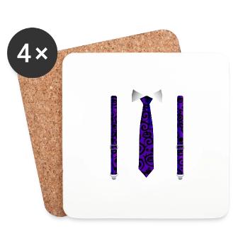 Halloween Tuxedo with Pumpkin Suspender Print - Coasters (set of 4) - white - Front
