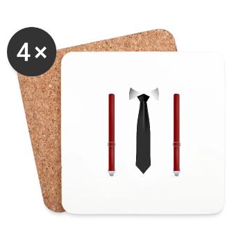 Funny Black Tie with Red Suspenders Perfect - Coasters (set of 4) - white - Front