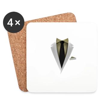 Tuxedo with a Tie For Weddings And Special - Coasters (set of 4) - white - Front