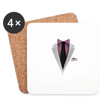 Tuxedo with a Tie For Weddings And Special - Coasters (set of 4) - white - Front