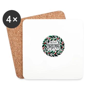 Merry Christmas design Funny Gift for Xmas Lovers - Coasters (set of 4) - white - Front