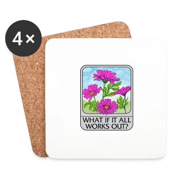 Chemise à fleurs, et si tout fonctionnait Te-shirt, - Dessous de verre (lot de 4) - blanc - Devant