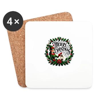 Merry Christmas design Funny Gift for Xmas Lovers - Coasters (set of 4) - white - Front