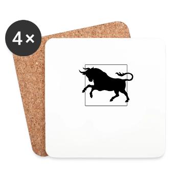 Matador Shirt, Spanish Bull Tee, Gift For Spain - Coasters (set of 4) - white - Front