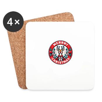 Merry Christmas design Funny Gift for Xmas Lovers - Coasters (set of 4) - white - Front