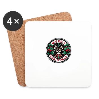 Merry Christmas design Funny Gift for Xmas Lovers - Coasters (set of 4) - white - Front
