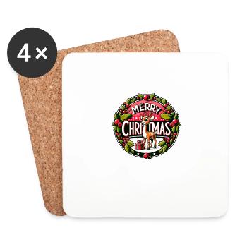 Merry Christmas design Funny Gift for Xmas Lovers - Coasters (set of 4) - white - Front