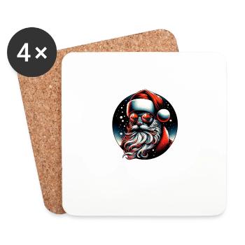 Modern Santa Claus Cyber Punk design Funny Gift - Coasters (set of 4) - white - Front