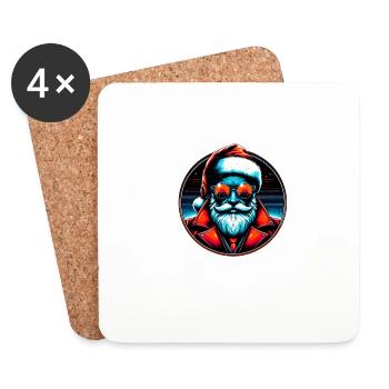 Modern Santa Claus Cyber Punk design Funny Gift - Coasters (set of 4) - white - Front