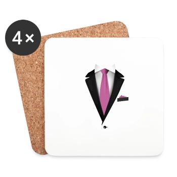 Tuxedo with a Tie For Weddings And Special - Coasters (set of 4) - white - Front